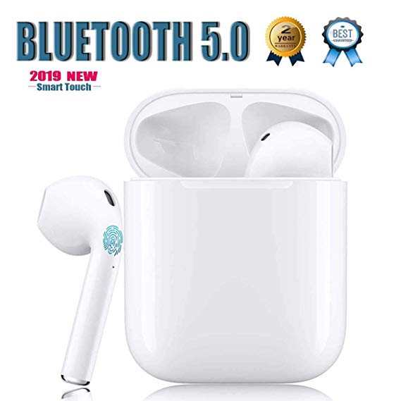 Bluetooth 5.0 wireless Earbuds binaural 【Smart touch】 IPX5 waterproof 3D stereo noise canceling with Pop-ups compatible Apple iphone airpod airpods Sports Headset Auto Pairing Fast Charging
