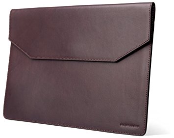 Kasper Maison Italian Leather Laptop Sleeve for 15 Inch Macbook Pro 2016 / 2017 Touch Bar – Designed Envelope Case for similar computer, notebook and ultrabook sizes - Signature Gift Included