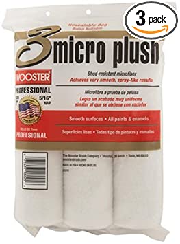 Wooster Brush R335 9 inch Micro Plush 5/16 inch Nap Roller Cover, Pack of 3