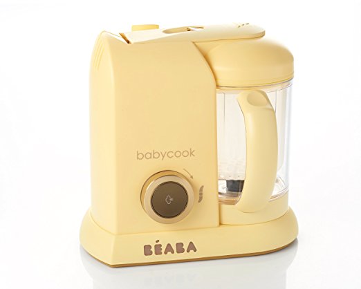 BEABA Babycook Macaron 4 in 1 Steam Cooker & Blender and Dishwasher Safe, 4.5 Cups, Lemon