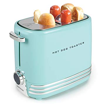 Nostalgia HDT900AQ Two Hot Dog and Buns Pop-Up Toaster, Aqua