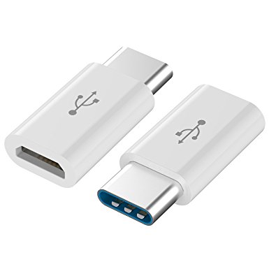 USB-C to Micro USB, Rankie 2-Pack USB Type-C to Micro USB Adapters for MacBook, ChromeBook Pixel, Nexus 5X, Nexus 6P, Nokia N1, OnePlus 2 and More (White) - R1210A