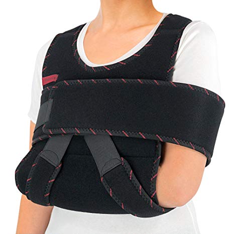 ORTONYX Arm Sling Shoulder Immobilizer Brace - Adjustable Rotator Cuff and Elbow Support – for Men and Women - Fits Left and Right Hand - Extra Immobilizer Band Provides Extra Protection/S-M