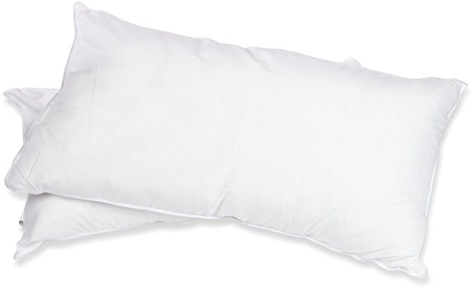 Superior White Down Alternative Pillow 2-Pack, Premium Hypoallergenic Microfiber Fill, Medium Density for Back, Stomach, and Side Sleepers - King Size, Solid White