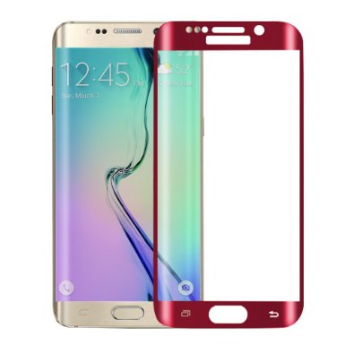 ALCLAP S6 Edge Screen Protector - Samsung Galaxy S6 Edge Tempered Glass - High Definition - Ultra Clear(Red,not for S6 Edge Plus)
