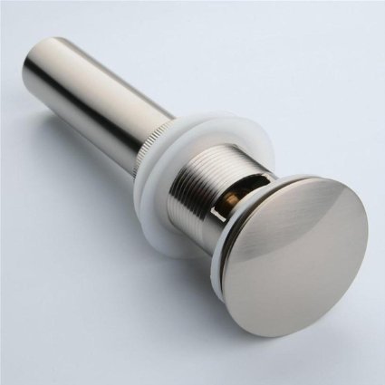 Hiendure® Bathroom Faucet Vessel Vanity Sink Pop up Drain Stopper with Overflow Brushed Nickel