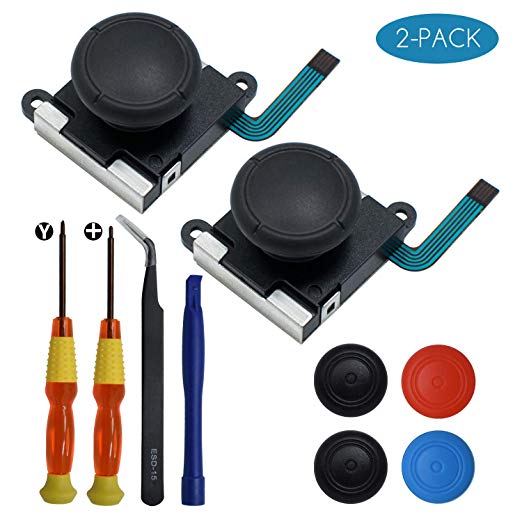 TOMSIN Joystick Replacement for Joy Con, 3D Analog Thumbstick Repair Kit for Nintendo Switch Joy-con Controller (2-Pack)