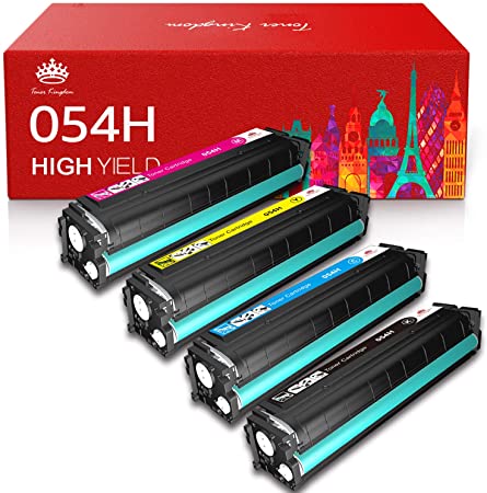 Toner Kingdom Compatible Toner Cartridge Replacement for Canon 054H 054 High Yield CRG-054 for Canon Color ImageClass LBP622Cdw MF644Cdw MF642Cdw MF640C - 4Pack(1B 1C 1M 1Y)