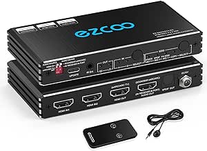 4K@120Hz HDMI 2.1 Switch 2 in 1 Out with Audio Extractor VRR ALLM HDCP2.3 ARC eARC HDR CEC SPDlF Optical Audio Out D-o-l-b-y Digital EDID for PS5 Xbox NVIDIA AMD