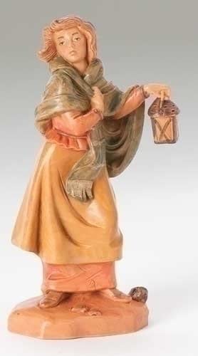 Fontanini by Roman Inc., Elisabeth The Innkeeper's Wife, 5" Collection, Nativity Figure and Accessories, Hand Sculpted and Painted (3x2x5)