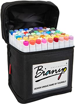 Bianyo Classic Series Alcohol-Based Dual Tip Art Markers（Set of 72,Travel Case）