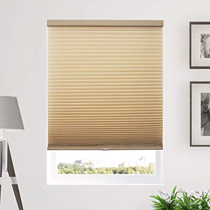 CHICOLOGY Cordless Cellular Shades, Privacy Single Cell Window Blind, Morning Croissant (Honeycomb Cell) - 24" W X 48" H