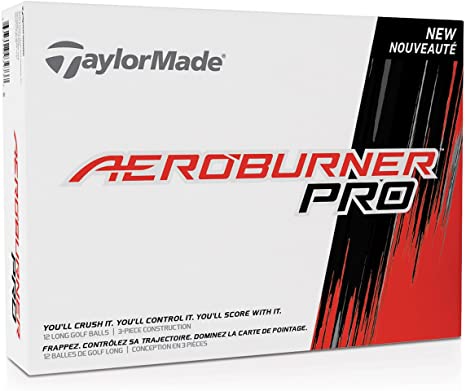 TaylorMade Aeroburner Pro Golf Balls, White, One Dozen