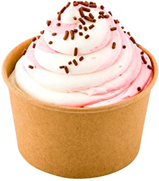 200-CT Disposable Kraft 12-OZ Ice Cream Cups - Coppetta Extra Large Hot and Cold To Go Cups: Perfect for Cafes - Eco-Friendly Recyclable Paper Cup - Wholesale Takeout Food Container