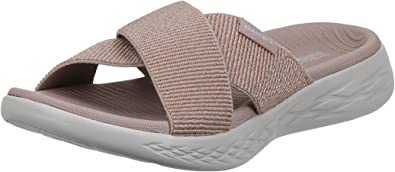 Skechers Women's ON-THE-GO 600 Sandal, Rose Gold Textile, 8 Medium US