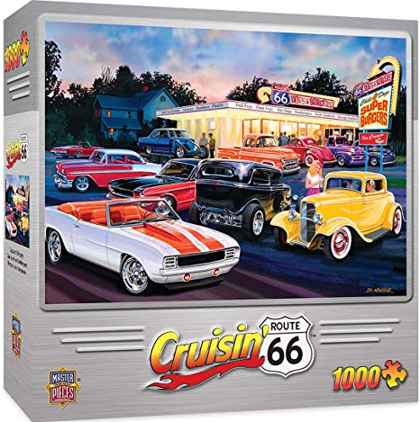 MasterPieces Cruisin' Route 66 Jigsaw Puzzle, Dogs & Burgers, Featuring Art by Bruce Kaiser, 1000 Pieces