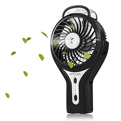 OPOLAR F301 Handheld Misting Fan, Mini USB fan, Personal Portable Fan, Outdoor Fan, Desktop Fan-Black