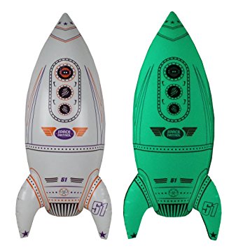 Inflatable Glow in the Dark Rocket Ship, 30" Tall