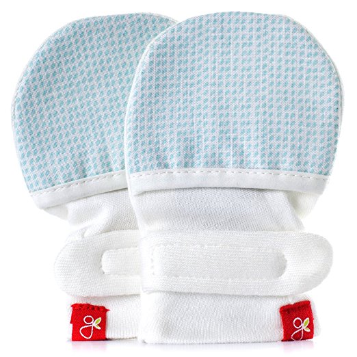 Goumikids - Goumimitts, Scratch Free Baby Mittens, Organic Soft Stay On Unisex Mittens, Stops Scratches and Prevents Germs