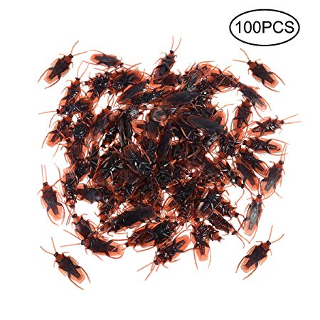 Szsrcywd 100 PCS Fake Roach,Prank Novelty Cockroach Bugs Look Real,Party Favorite Trick