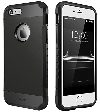 iPhone 6 6s Case Slim Dual Layer Anti-Scratch Shockproof Drop Protection Case for iPhone 6 6s Black