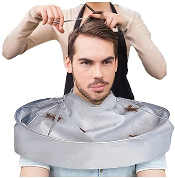 Putars Portable Multifunction Fashion DIY Hair Cutting Cloak Umbrella Cape Salon Barber Salon and Home Stylists Using Silver
