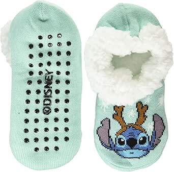 Disney women's Lilo & Stitch Holiday Teddy Fur Slipper Socks