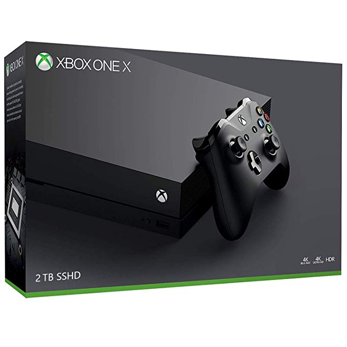 Microsoft Xbox One X 2TB Solid State Hybrid Drive Gaming Console with Wirless Controller - Native 4K - HDR - Enhanced by Scorpio CPU and Fast SSHD - Black