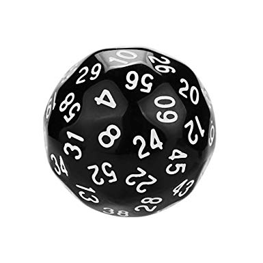 Multi Sided Acrylic Dice, Cocal 1Pcs Funny Game Dungeons & Dragons Polyhedral D60 Multi Sided Acrylic Dice (Black)