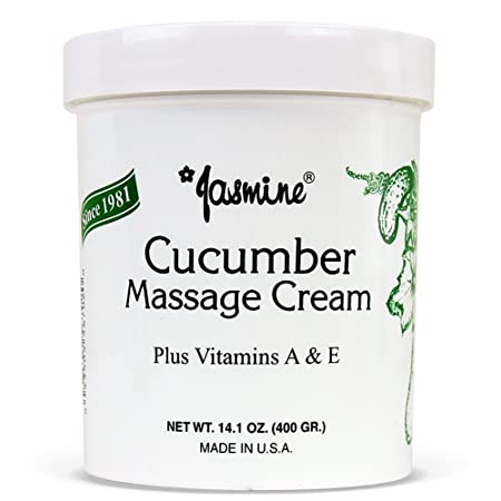 Jasmine Cucumber Massage Cream. Keep Your Face and Body Fresh and Soft with Anti-Aging Therapy Cream. Have Deeply Moisturized and Nutrition on Your Skin. Organic Cucumber Extract. [400 g / 14.1 Oz]
