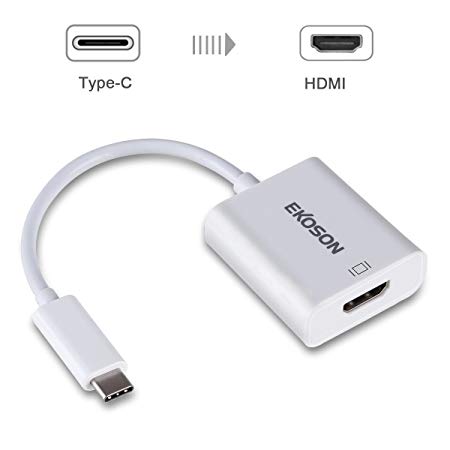 USB C to HDMI Adapter, EKOSON Mini Displayport to Hdmi, for USB Type-C Devices Including Samsung Galaxy, Google Pixel, One Plus, Huawei, Nintendo Switch, MacBook, White