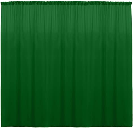 Ultimate Textile -2 Panels- Polyester Backdrop Drape 72 x 96-inch - for Pipe & Drape, Wedding, Tradeshow, Decorating or Window Curtain use, Emerald Green