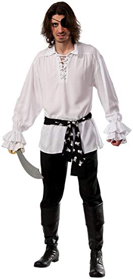 Rubie's Men's Cotton White Pirate Shirt, White