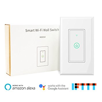 meross Smart Wi-Fi Wall Light Switch, Amazon Alexa and Google Assistant Supported, Fit for US/CA Wall Switches, Remote Control with Timing Function, No Hub Needed, White (MSS510 1 Pack)