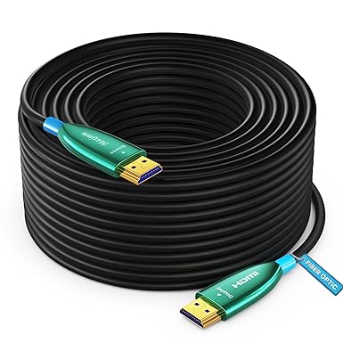 Maximm 4K HDMI Cable 200 Foot High-Speed Fiber Optic 18Gbps 4K60Hz, Unidirectional 2160p, 1080p, HDCP 2.2, 3D ARC-Compatible