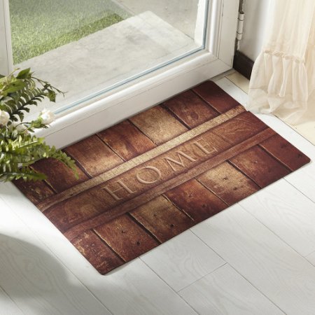 Amagebeli 18" X 30" Home Indoor Door Mat Non-Slip Printing Doormat Wood Rug Carpet Entrance Floor Mats