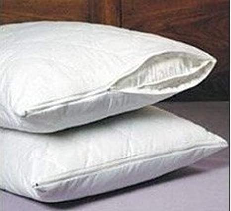SET OF 2 NEW ZIPPERED QUILTED PILLOW COVERS - QUEEN SIZE