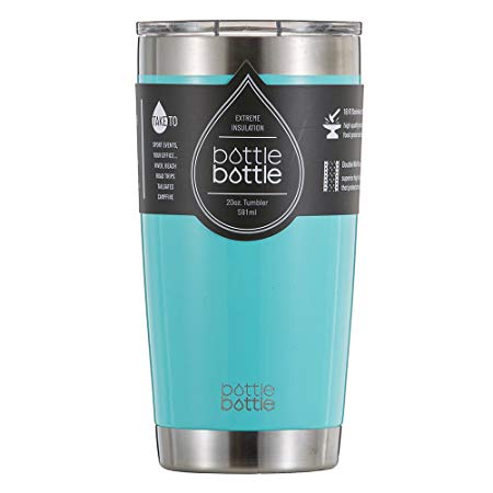 Bottlebottle 20 oz Insulated Tumbler Cup Stainless Steel Travel Coffee Mug, Freshing Blue