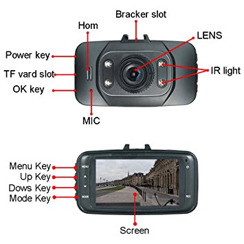 Lecmal GS8000 Dash Cam for Cars with Night Vision--T5