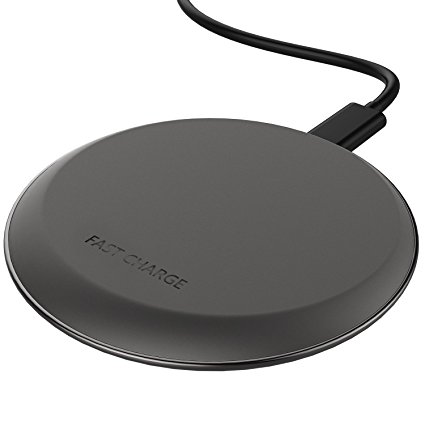 10W Fast Wireless Charger, VELAGOL Wireless Charging Pad for iPhone X/8/8 Plus Samsung Galaxy S8/S8 Plus/Note 8/S7/S7 edge/S6/S6 Edge/S6 edge plus/Note 5 - Space Gray