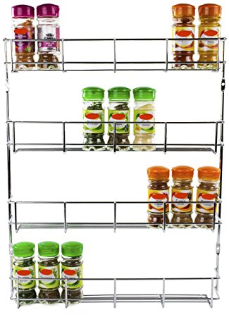 Andrew James 4 Tier Spice / Herb Rack Wall Mountable or Kitchen Cupboard Storage