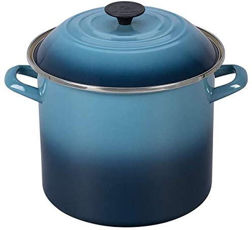 Le Creuset N5100-246M Enamel Over Steel Stockpot, 10-Quart, Marine