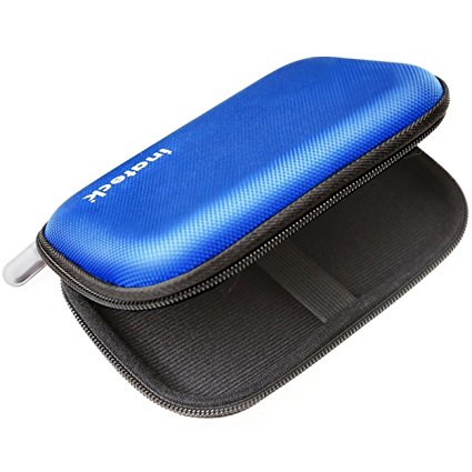 Inateck Portable Shockproof EVA Carrying Case Shell with Zipper for 2.5 Inch Hard Disk Drives HDD/ SSD and My Passport Ultra (Blue)