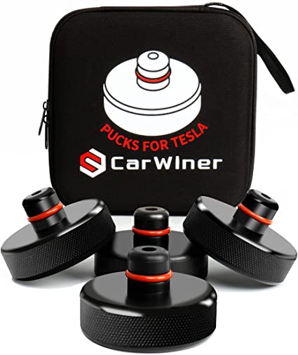 Carwiner Jack Pad Compatible with Tesla Model 3/S/X/Y, Lifting Pucks with a Storage Case Accessories (4 Packs)