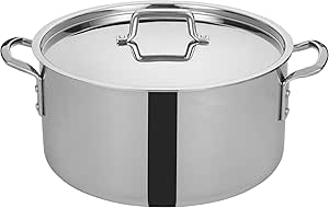 WINCO Tri-Ply Stock Pot, 20-quart, Silver