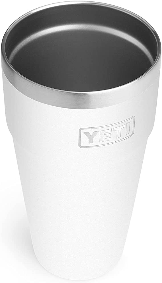 YETI Rambler 26 oz Stackable Cup, Vacuum Insulated, Stainless Steel with No Lid, White