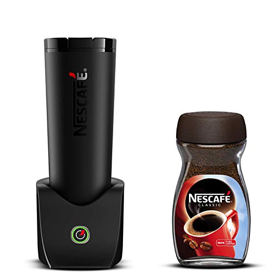 Nescafé É Smart Coffee Maker (210ml, Black)   Nescafé Classic Coffee, 200g Glass Jar