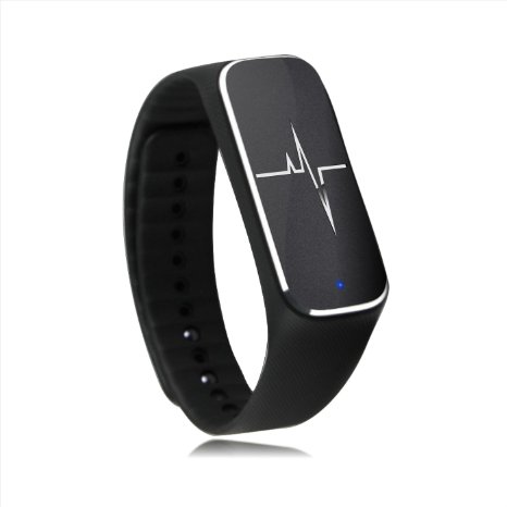 Padgene Smart Health Partner Bluetooth Sport Tracker Bracelet With Step motion Meter Sleep Mood Heart Rate Breath Rate Fatigue State Blood Pressure Functions For IOS and Android Devices Black