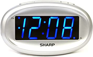 SHARP Digital Alarm Clock– Easy to Read Bright Blue LED Display – Elegant Clean Design - Battery Back Up - Simple Operation - Easy to Set-up - Great for Kids, Teens, Seniors - Bedroom, Kitchen, Office