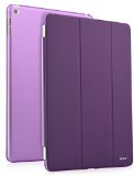 iXCC  Apple iPad Air 2 Smart Case - Dual Ultra Slim Thin Anti Scratch Anti Slip Anti Dust Trifold Cover with Hard PC Back and Built-in Magnet for Auto Sleep  Wake Function Purple